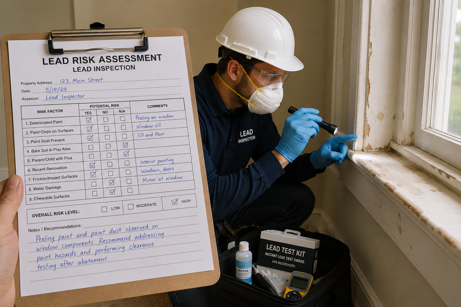 Lead risk assessment for a New Jersey rental property